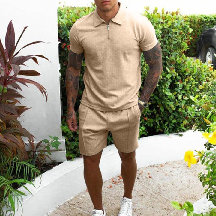 Herrer Komfortabelt Fritids Polo- og Shorts-Sæt Stilla