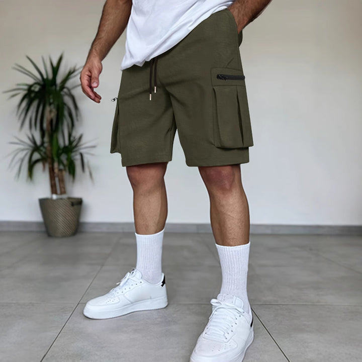 Herrer Utility Cargo Shorts med lynlåslommer Stilla