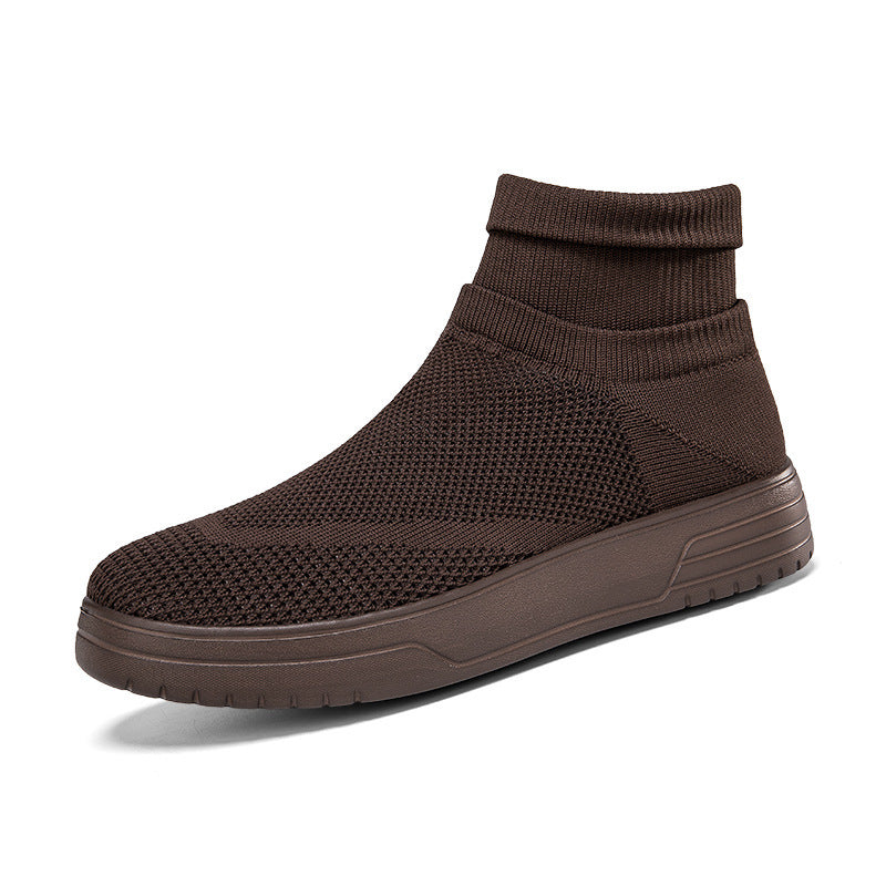 Herrer High-Top Åndbar Strik-Sneaker med Dæmpning Støtte Stilla