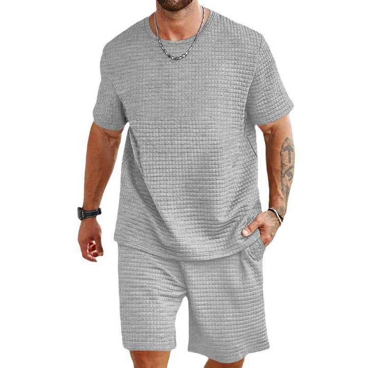 Herrer sporty top med struktureret design og bløde shorts Stilla