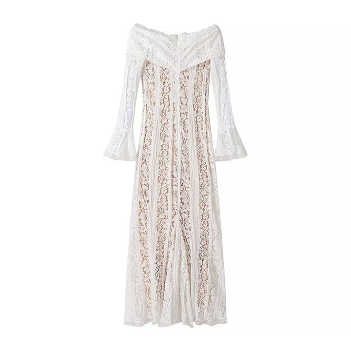 Dame spidskjole med off-shoulder design og eksklusive puffærmer Stilla
