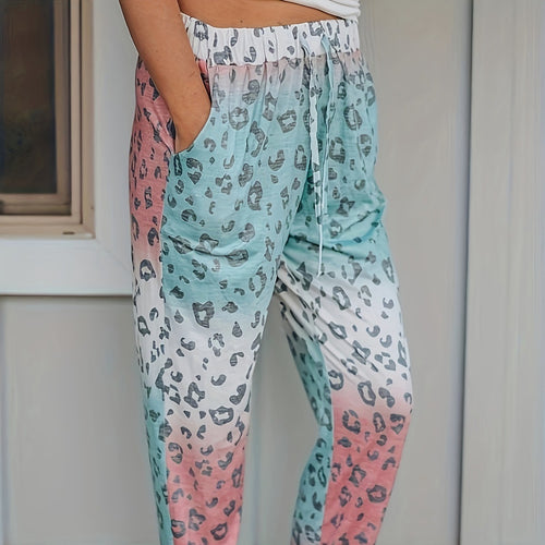 Dame behagelige fritidsshorts med leopardmønster Stilla