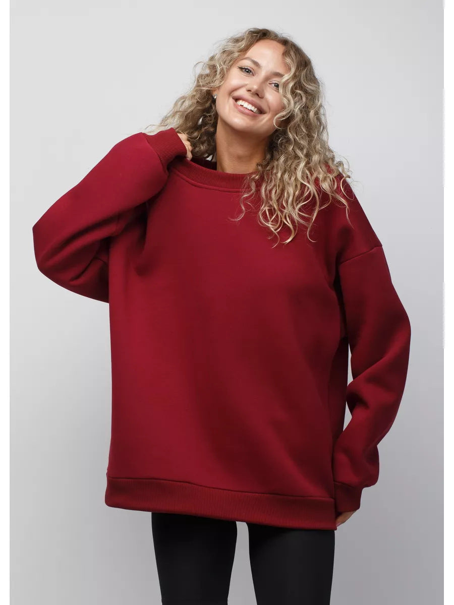 Kvinders hyggelige oversized sweatshirt med en løs pasform og komfortabelt indre for.