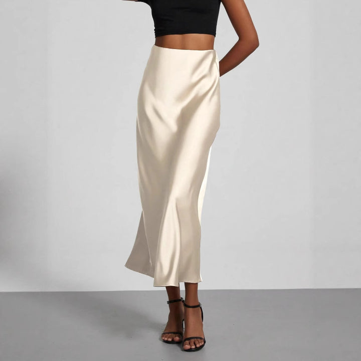 Dame Elegant Satin Maxi Skirt Stilla