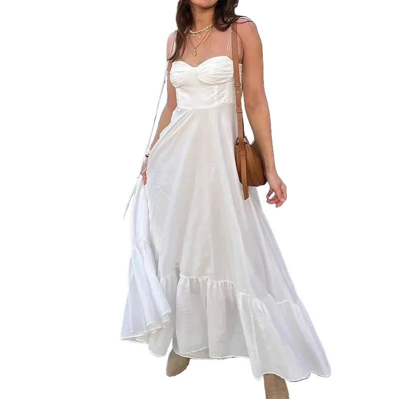 Dame Longdress med legende flæseafslutning Stilla