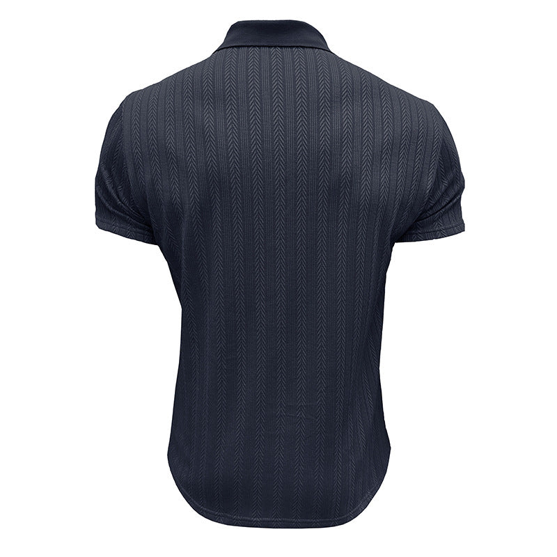 Herrer polo shirt med lynlås og struktureret design Stilla