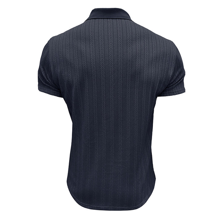 Herrer polo shirt med lynlås og struktureret design Stilla