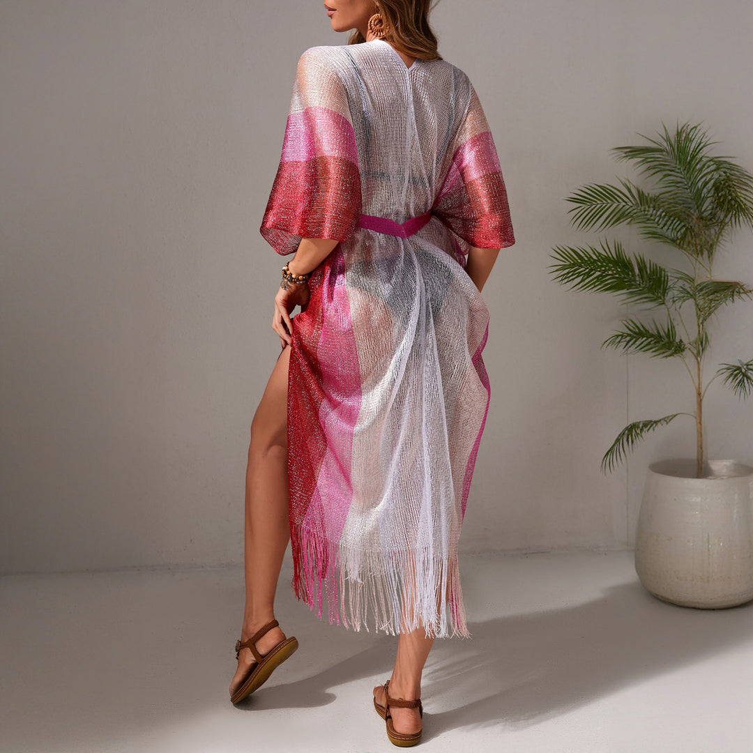 Dame Let Transparent Frynse Cover-Up Stilla