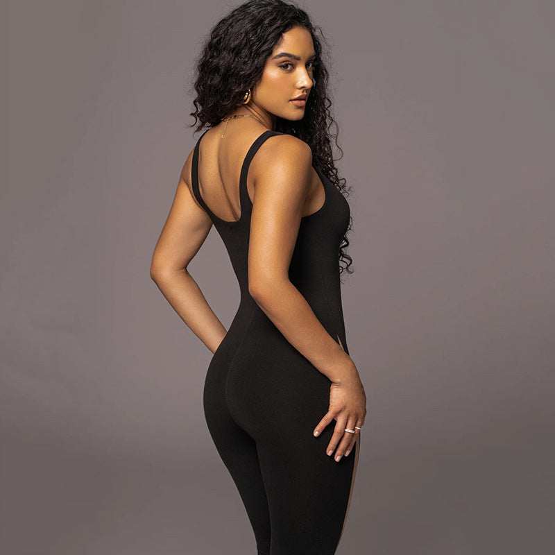Damen Sportlicher Langarm-Overall mit seitlichen Cut-Outs und konturierendem Design Skovae