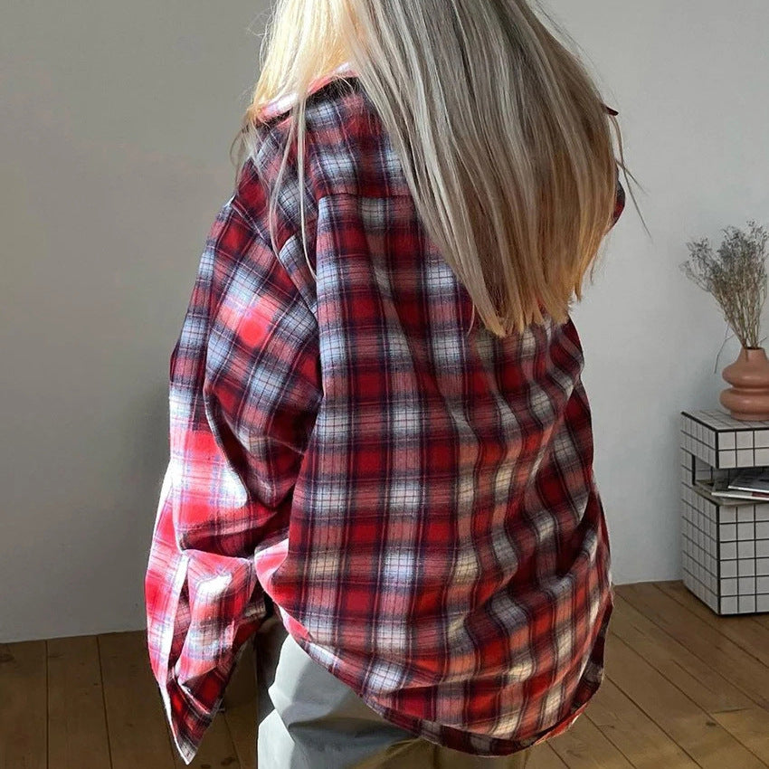 Dame ternet skjorteblusetrøje lavet af kvalitets bomuldsblanding med afslappet snit Stilla
