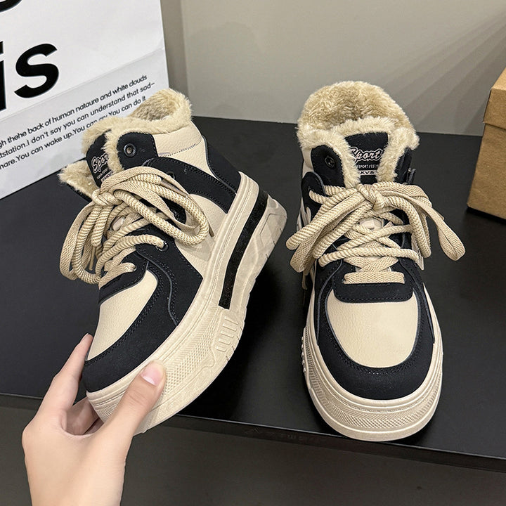 Dame Høje foret Sneakers med fluffy krave og slidstærkt overdækning Stilla