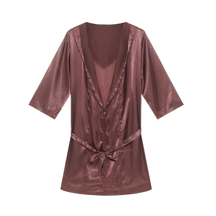 Herrer let satin-kimono med afslappet snit Stilla