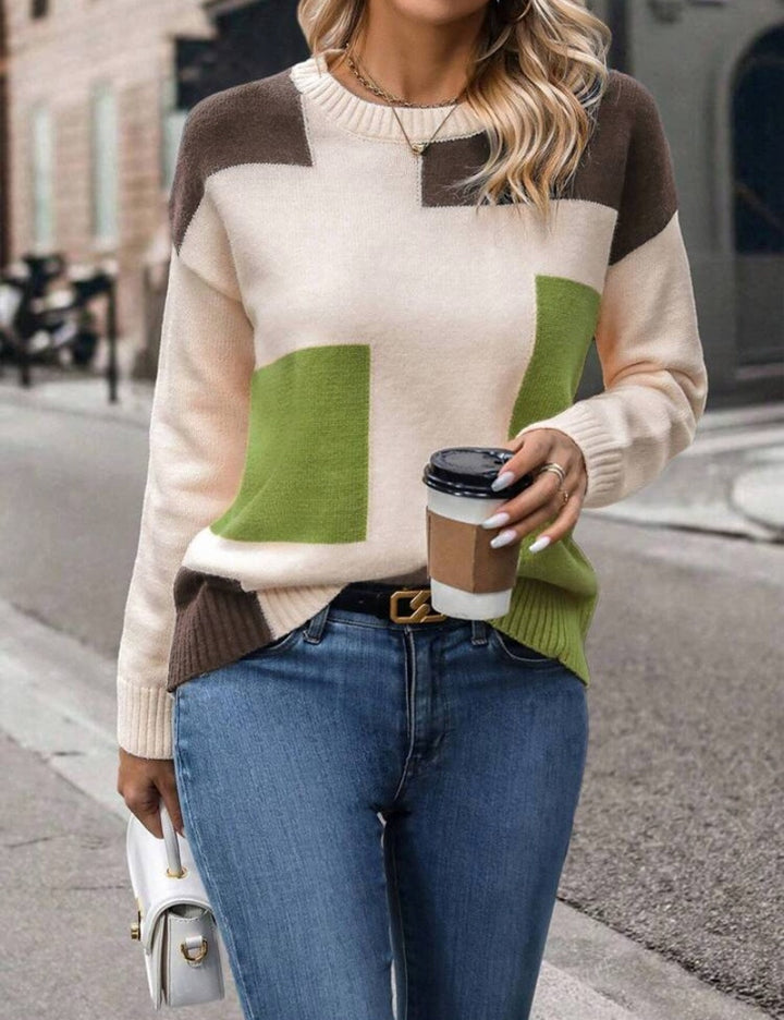 Kvindernes stilfulde sweater med geometrisk mønster og trendy snit Stilla
