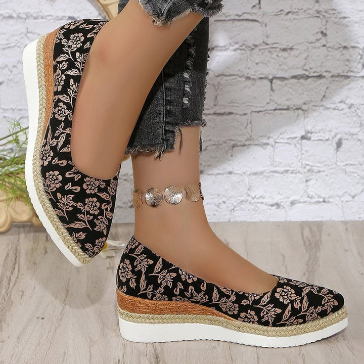 Damer Espadrilles med blomstermønster og komfortabel gummisål Stilla
