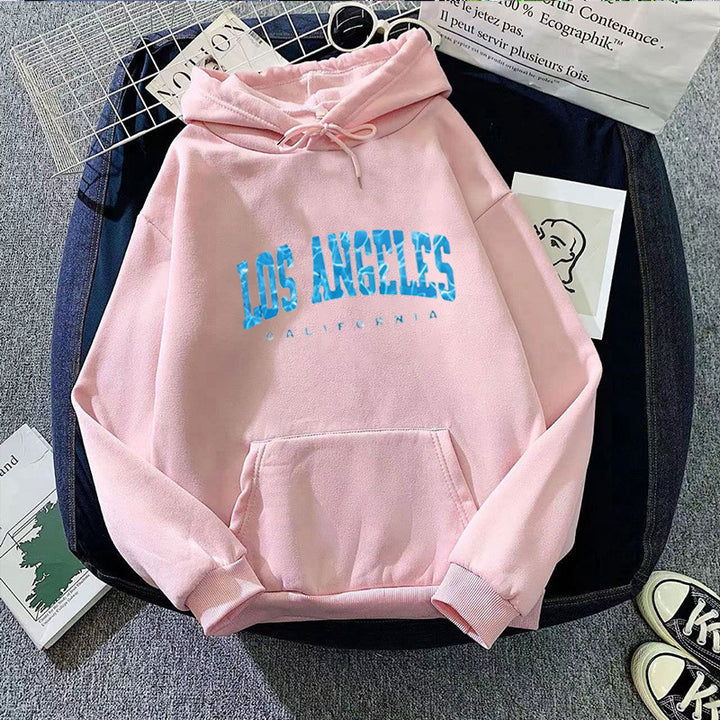 Kvinders hoodie med iøjnefaldende Los Angeles bogstaver Skovae