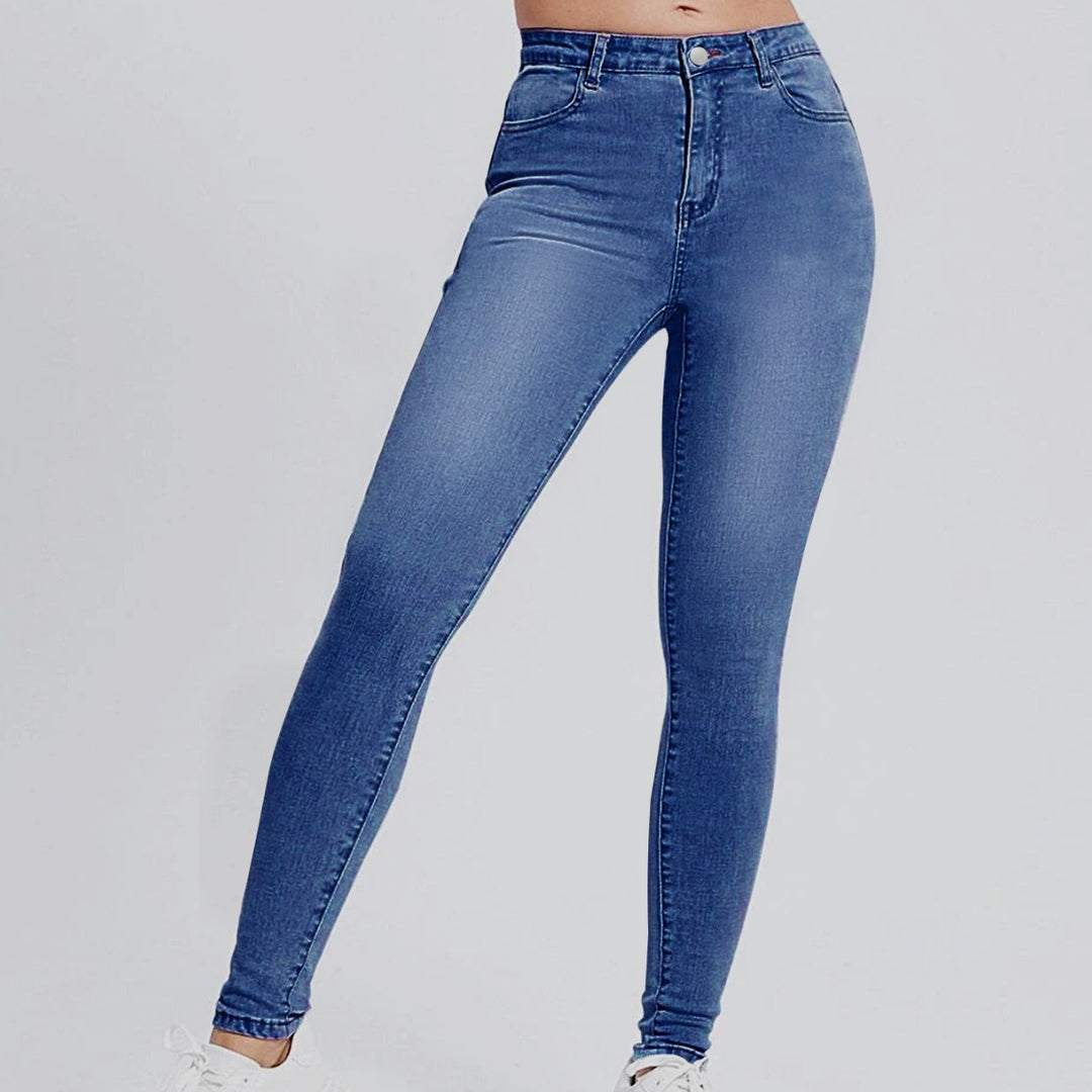Dame Slim Fit Jeans med høj talje og figurskabende stretch Stilla
