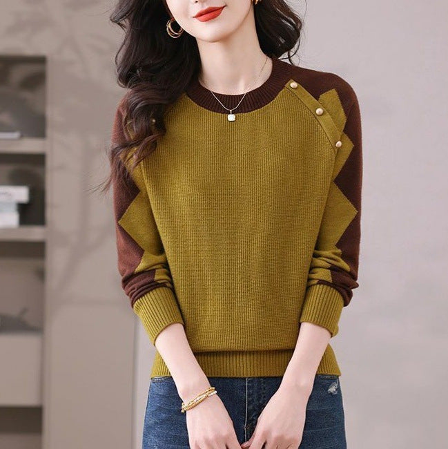 Dame casual sweater med iøjnefaldende applikationer Stilla
