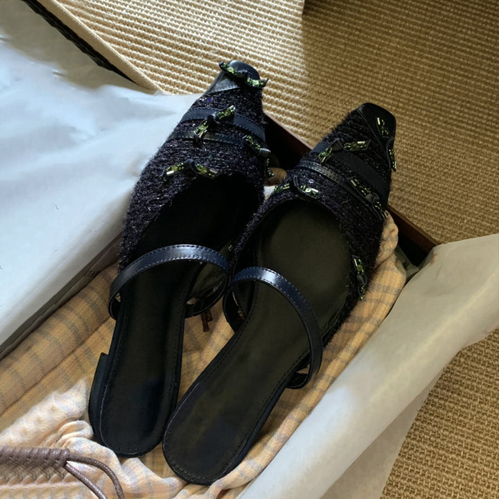 Dame Textureret Åben Tå-sandaler med Dekorative Udsmykninger Stilla