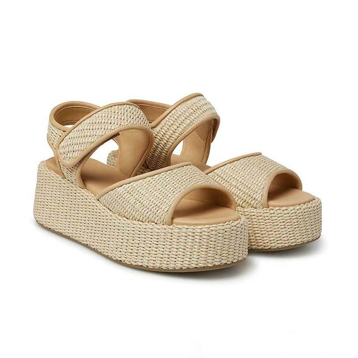 Femme Chunky Flettet Platform Sandaler Stilla