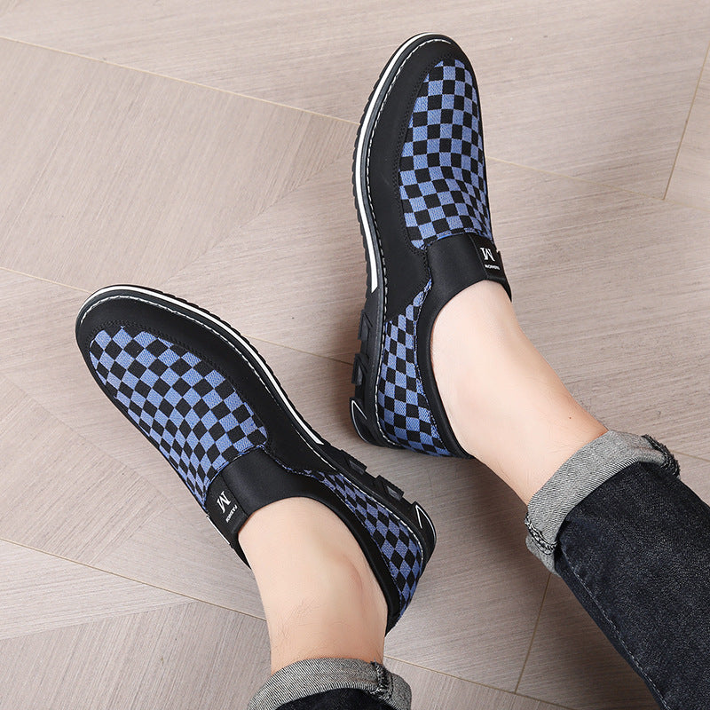 Herrer Trendy Slip-On Tjekkede Sneakers Stilla