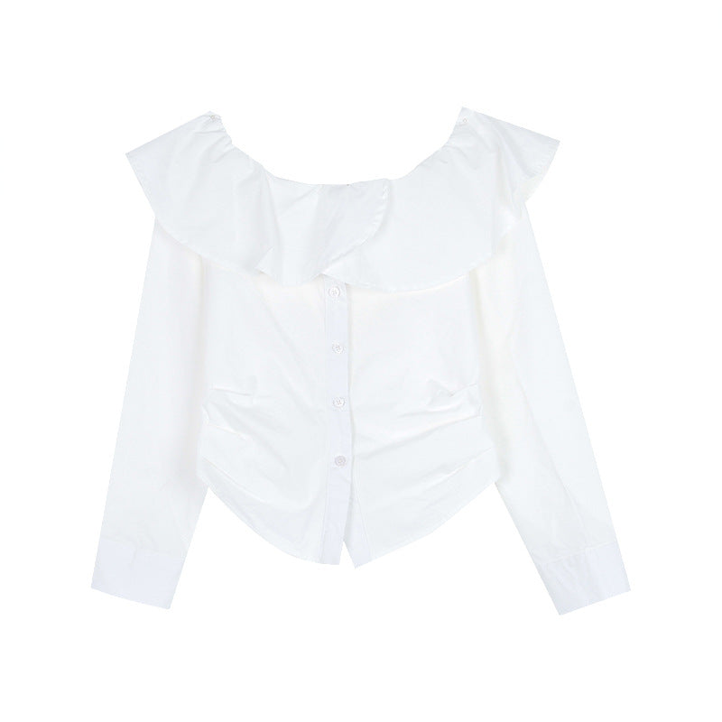 Dame Off-Shoulder Bluse med ruffle detaljer og tætsiddende snit Stilla
