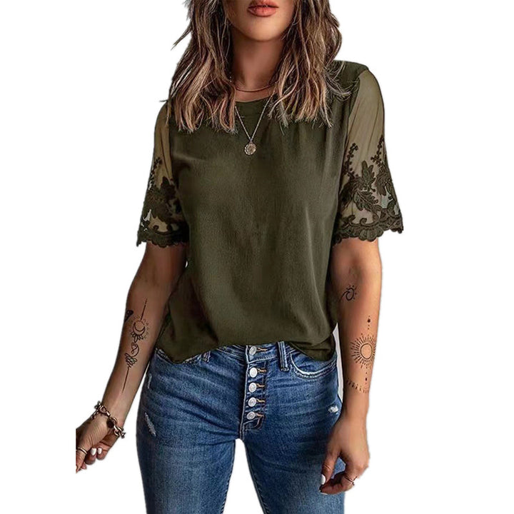 Dame Elegant T-shirt med stilfulde spidsærmer Stilla