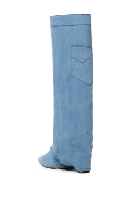 Femme Højtydende-Jeans Over-dæ-knee Støvler Stilla