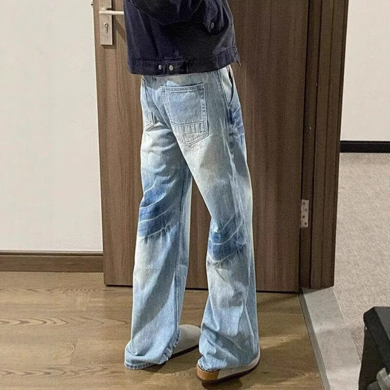 Herrer løstsiddende jeans med distressed detaljer Stilla