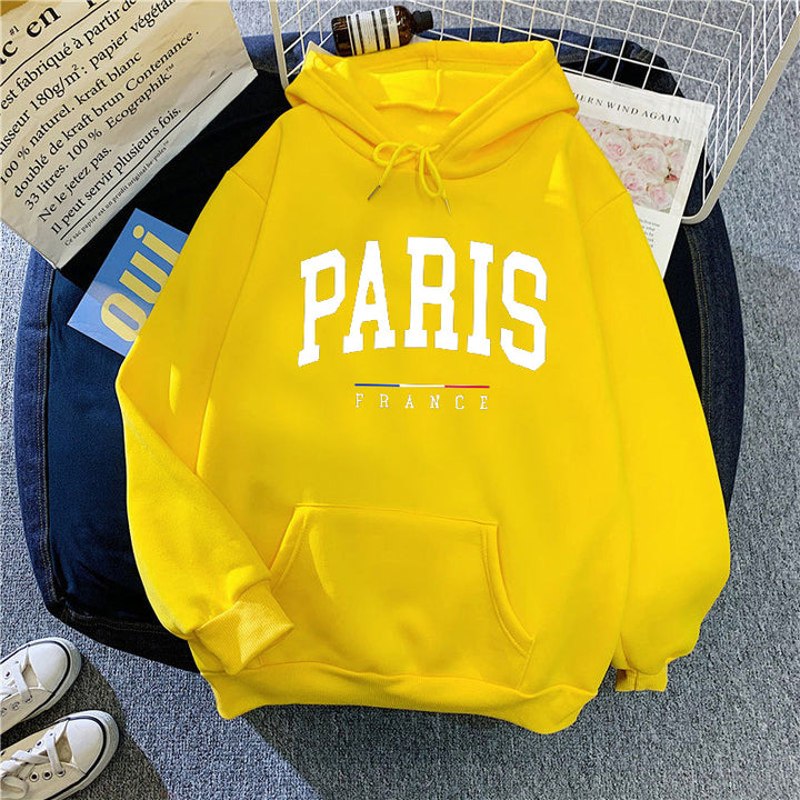 Dame hoodie med stort Paris print Skovae