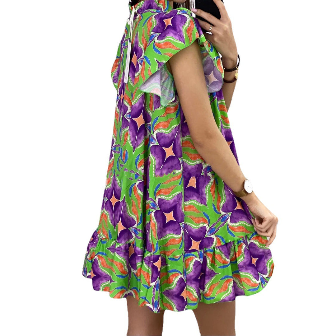 Dame Flared Flutter Sleeve Maxikjole Stilla