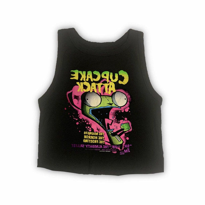 Dame T-shirt med kreativ cupcake-motiv og moderne print Skovae