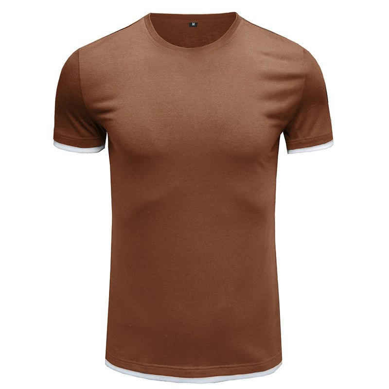 Herrer Basic T-Shirt med kontrasterende ærmer Stilla
