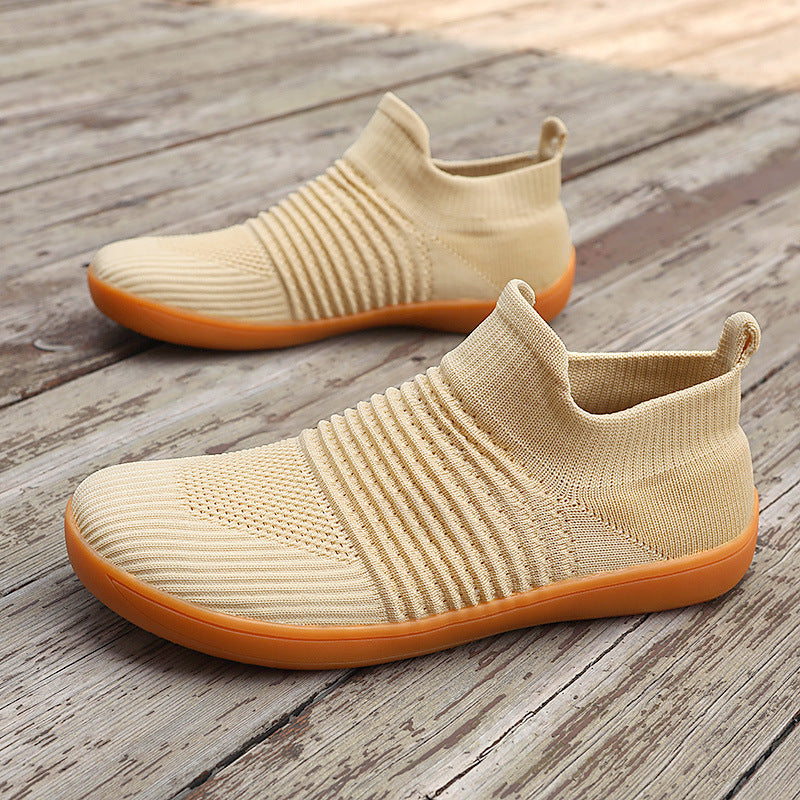 Unisex nan sokkelignende strikkesneaker med elastisk skaft og skridsikker gummisål Skovae