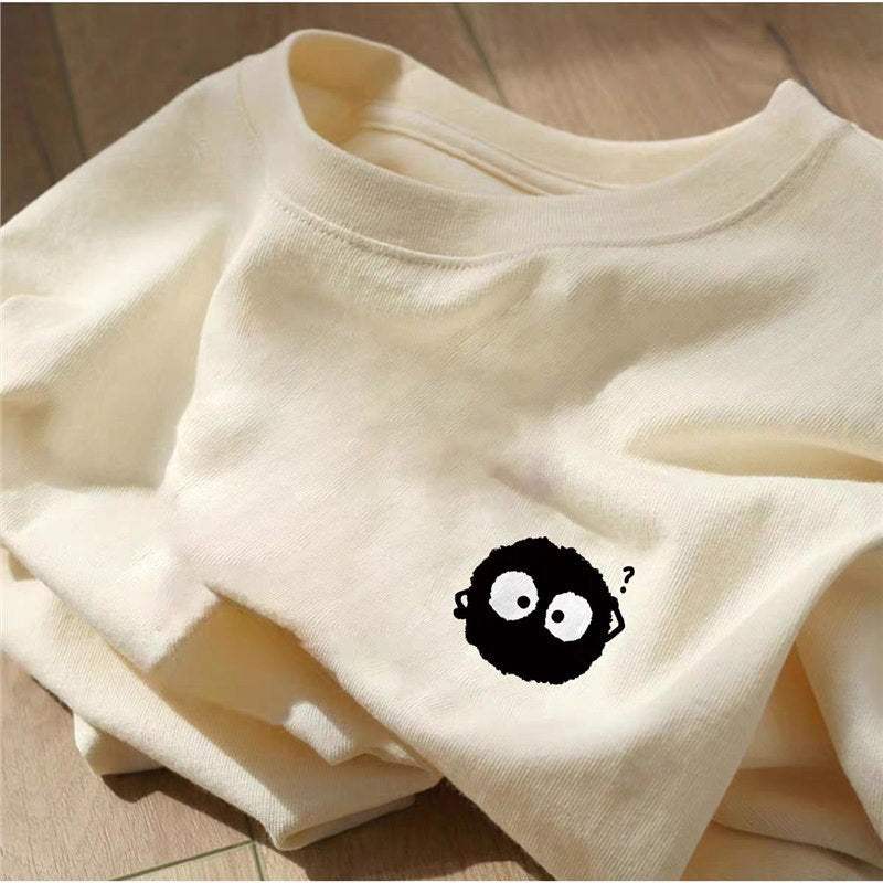Dame T-Shirt med kreativt cartoon-motiv Stilla