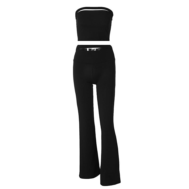 Dame Mode Sæt i to dele med Flared Leggings Skovae
