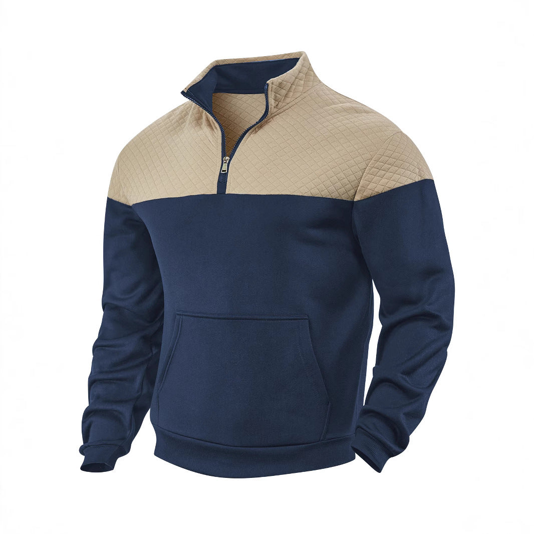 Herrer quilted pullover med praktiske lommer og innovativ lynlås Stilla