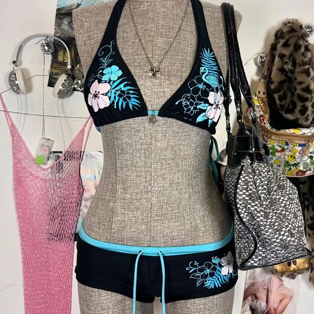 Dame-bikini-sæt med blomsterdesign og justerbare stropper Skovae