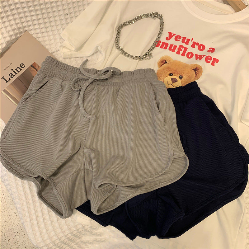 Dame Rib-høj talje-lounge-shorts Stilla