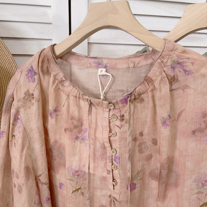 Femme Floral Print Relaxed Fit Bluse Stilla