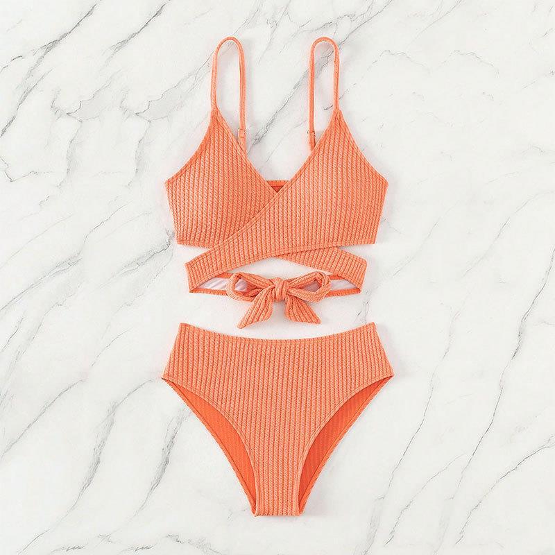 Dame Bikini-sæt med moderne indpakningsdesign og høj talje Stilla