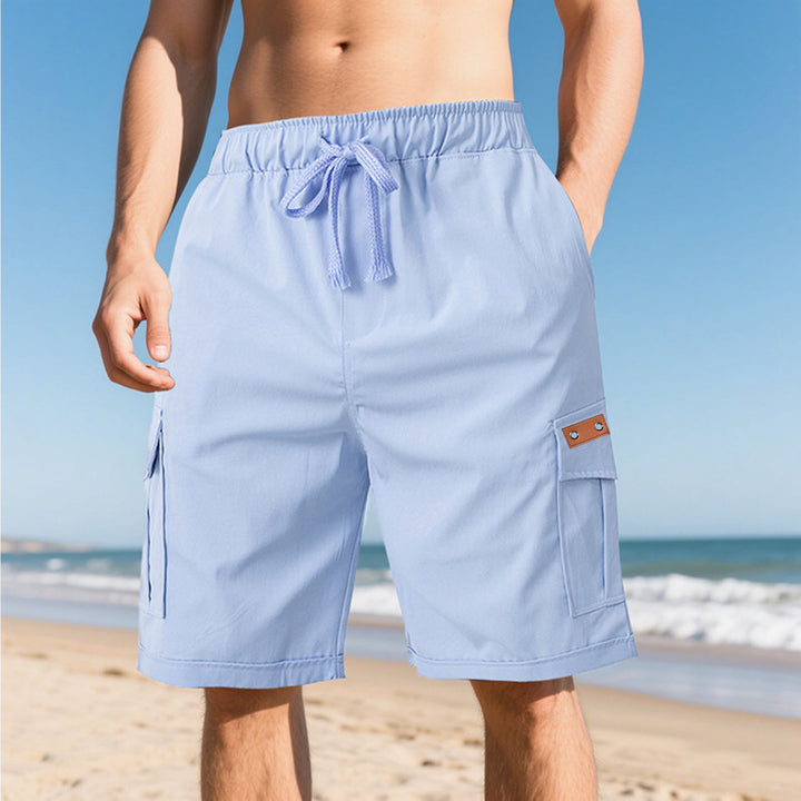 Herrer moderne Cargo-shorts med praktiske sidelommer og elastisk talje Stilla