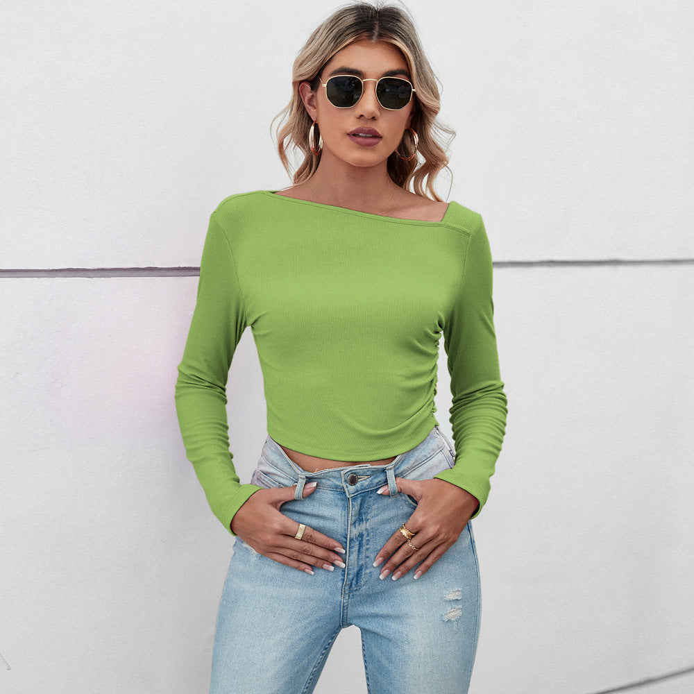 Dame crop top med elegant design og forfinede flæsedetaljer Stilla