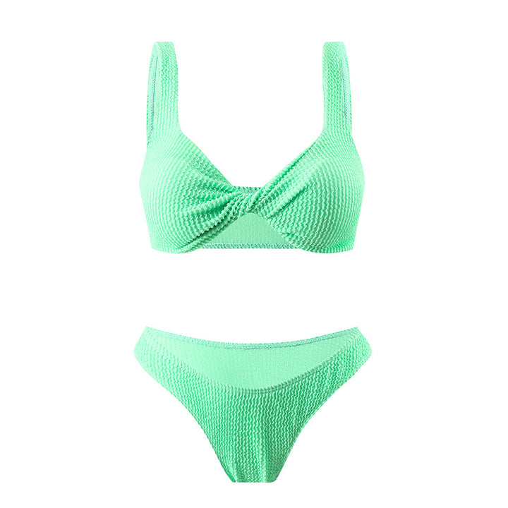 Dame Bikini-sæt med raffineret knudedesign og høj benudskæring Stilla