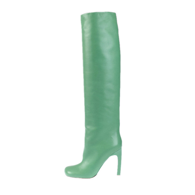 Femme Over-knæet Metal Stiletto Støvler Stilla