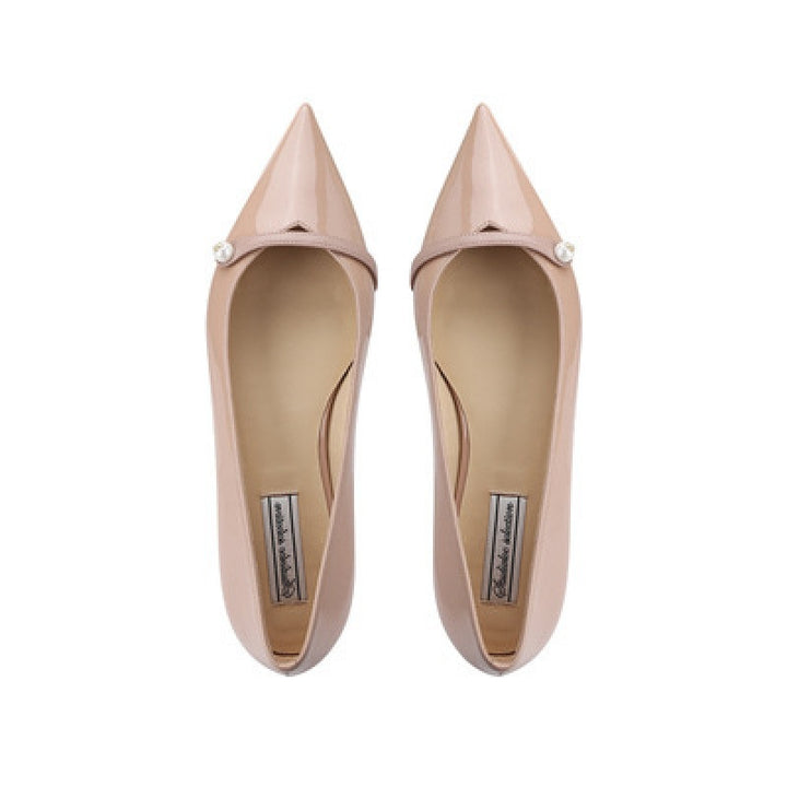 Dame elegante spidse ballerinaer med dekorativ perleaccent Stilla