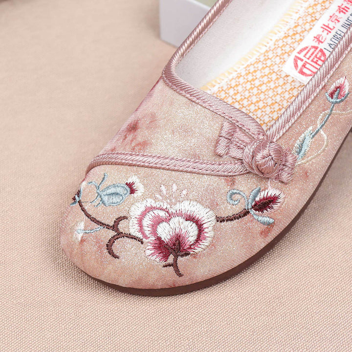 Dame Ballerinas med elegant broderi Stilla