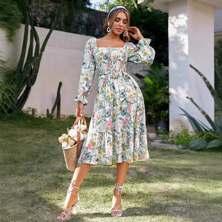Dame Floral Maxi Kjole Stilla