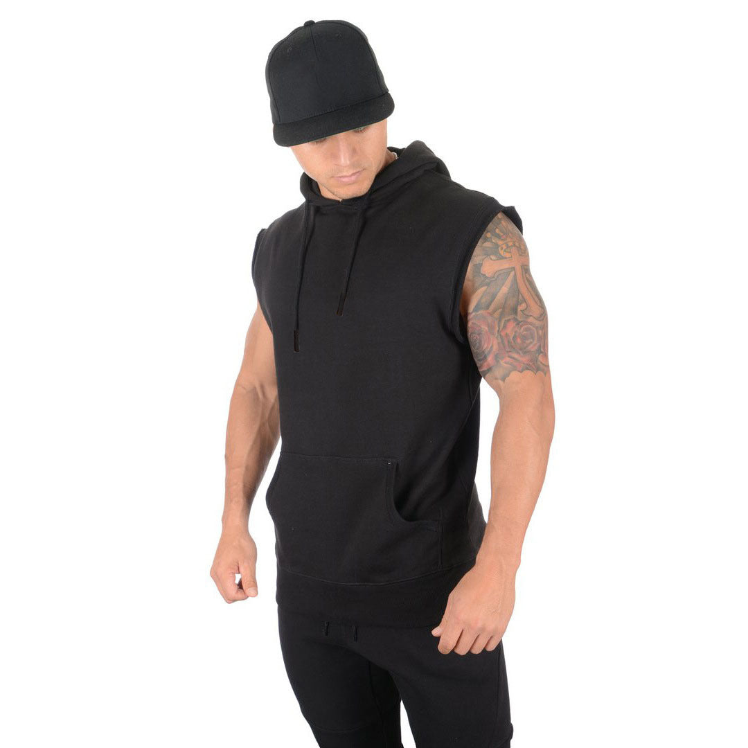 Herre ærmeløs Fitness Hoodie Stilla