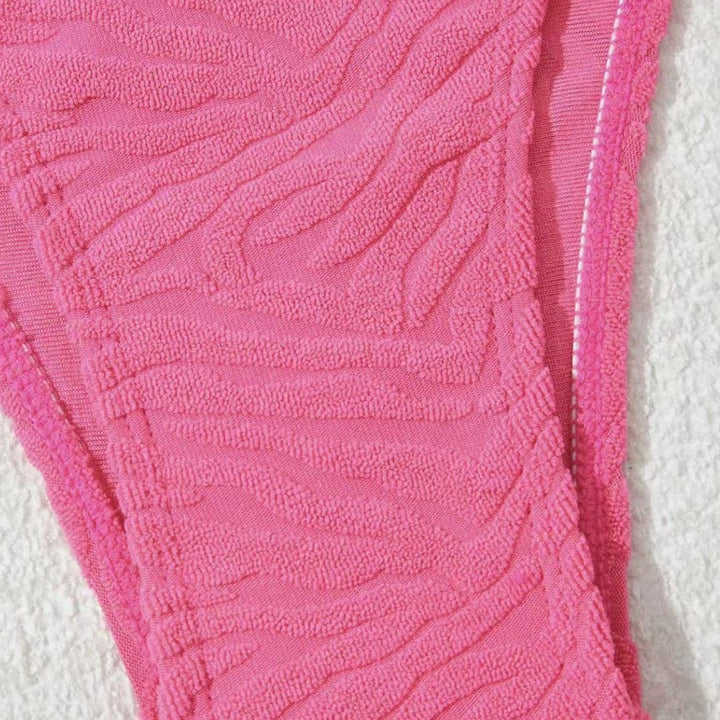 Dame Triangel-Bikini med asymmetrisk top og struktureret mønster Stilla