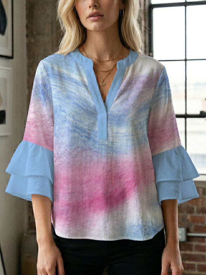 Damebluse med smukt blomstermotiv Skovae
